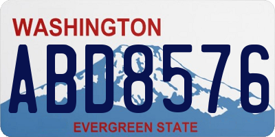 WA license plate ABD8576