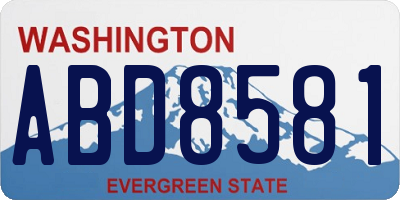 WA license plate ABD8581