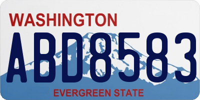 WA license plate ABD8583