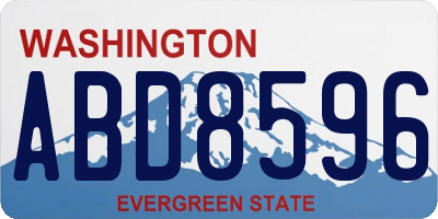 WA license plate ABD8596