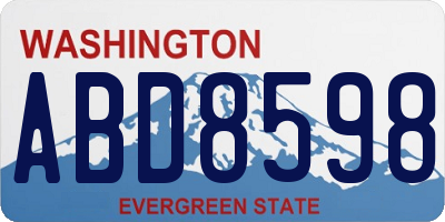 WA license plate ABD8598