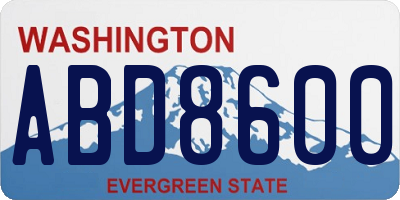WA license plate ABD8600