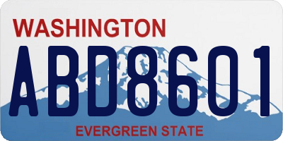 WA license plate ABD8601