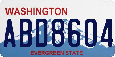WA license plate ABD8604