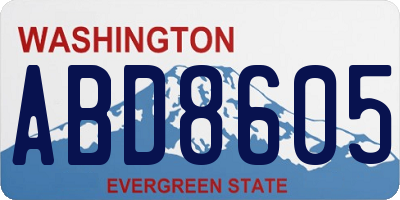 WA license plate ABD8605