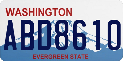 WA license plate ABD8610