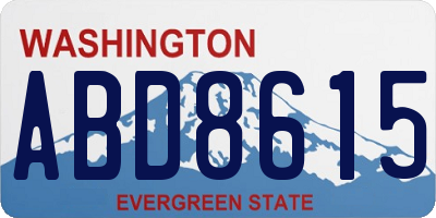 WA license plate ABD8615