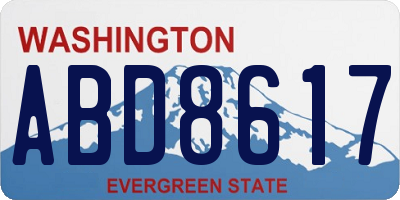 WA license plate ABD8617