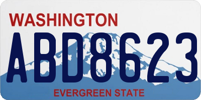 WA license plate ABD8623