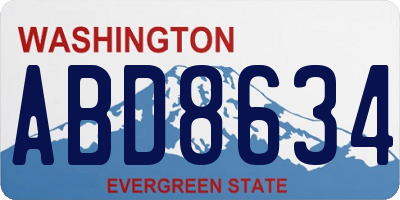 WA license plate ABD8634