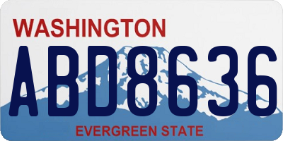 WA license plate ABD8636