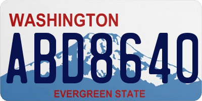 WA license plate ABD8640