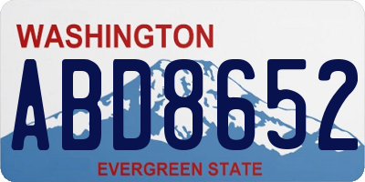 WA license plate ABD8652