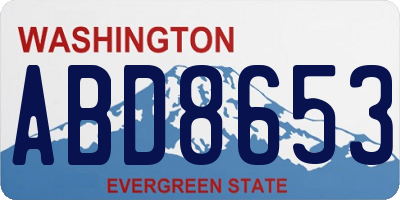 WA license plate ABD8653