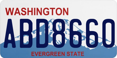 WA license plate ABD8660