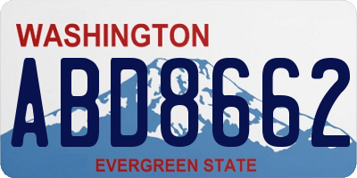 WA license plate ABD8662