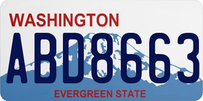 WA license plate ABD8663