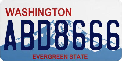 WA license plate ABD8666
