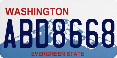 WA license plate ABD8668