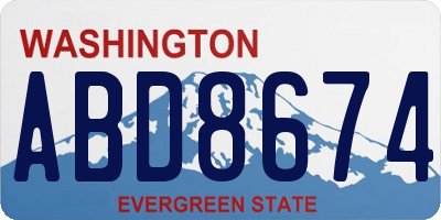 WA license plate ABD8674