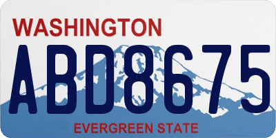 WA license plate ABD8675