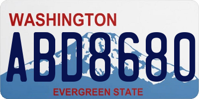 WA license plate ABD8680