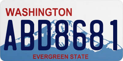 WA license plate ABD8681