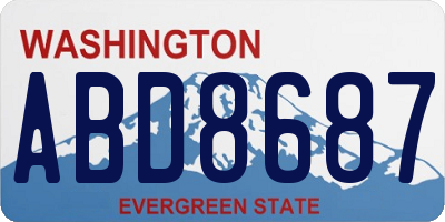 WA license plate ABD8687