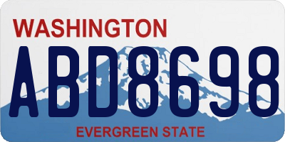WA license plate ABD8698
