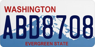 WA license plate ABD8708