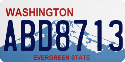 WA license plate ABD8713