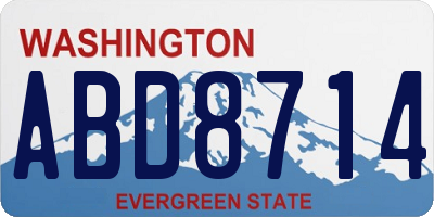 WA license plate ABD8714