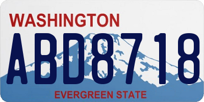 WA license plate ABD8718