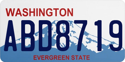 WA license plate ABD8719