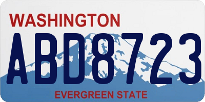 WA license plate ABD8723