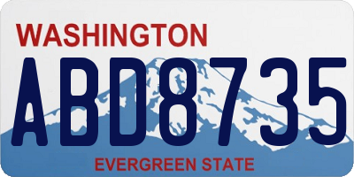 WA license plate ABD8735