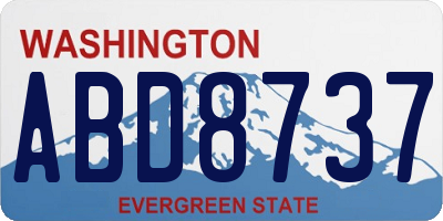 WA license plate ABD8737