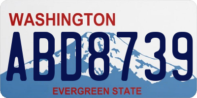 WA license plate ABD8739