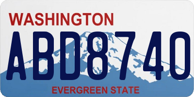 WA license plate ABD8740