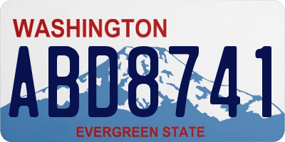 WA license plate ABD8741