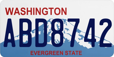 WA license plate ABD8742
