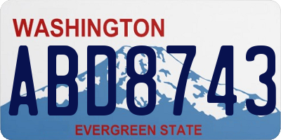 WA license plate ABD8743