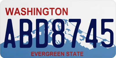 WA license plate ABD8745