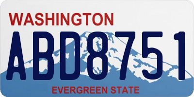 WA license plate ABD8751