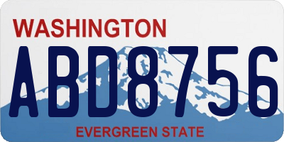 WA license plate ABD8756