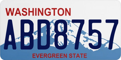 WA license plate ABD8757