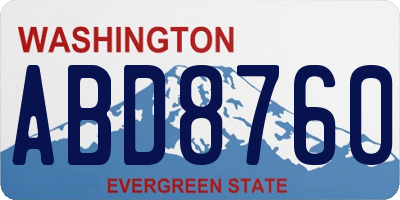 WA license plate ABD8760