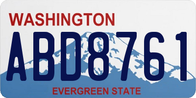 WA license plate ABD8761