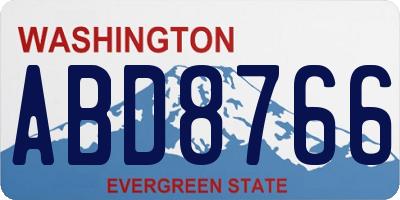 WA license plate ABD8766