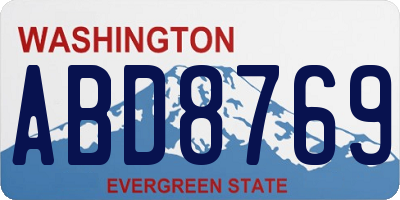WA license plate ABD8769
